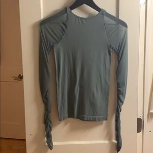 Free People Scrunch Sleeve Seamless Top Sage